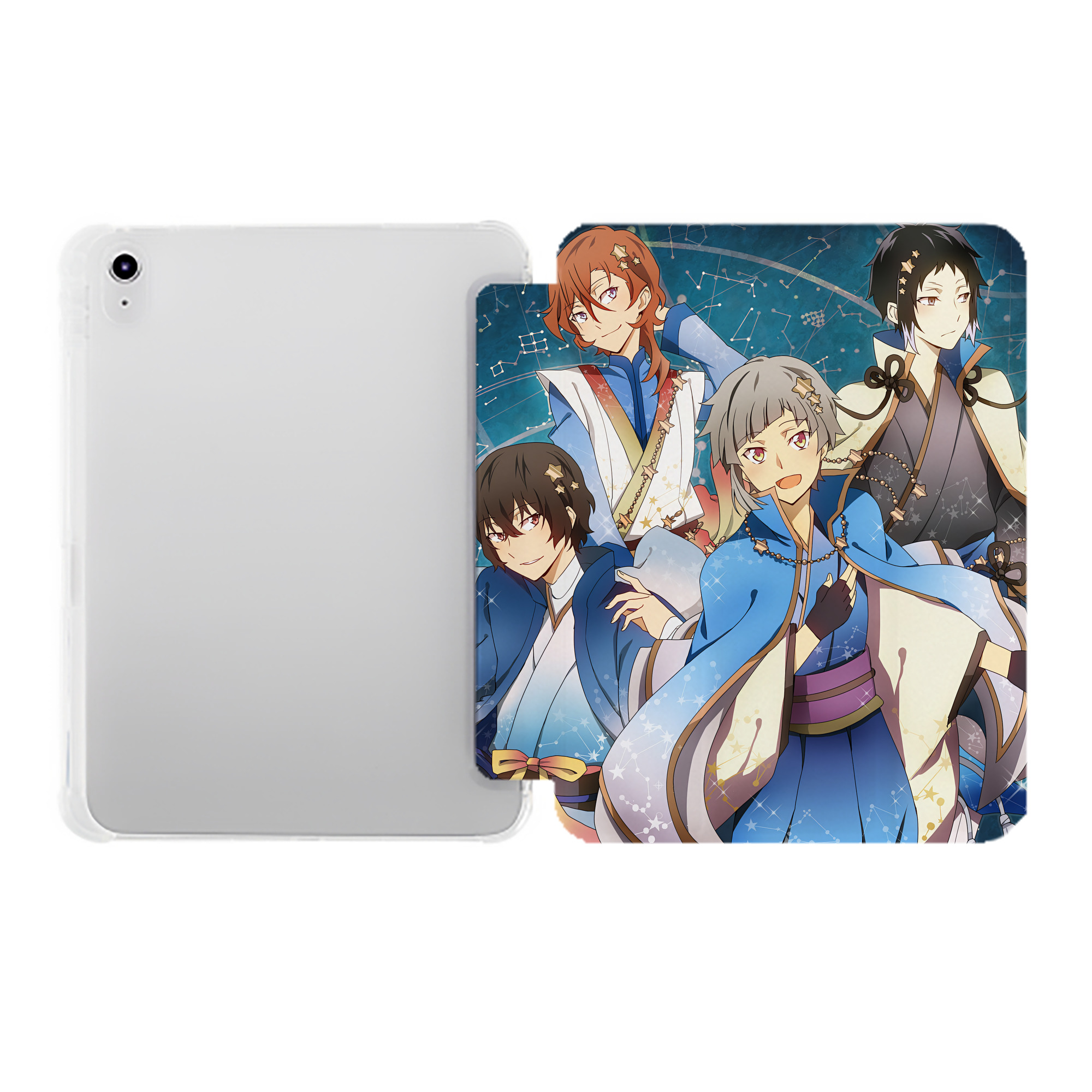 （画像用） 文豪ストレイドッグス Bungo Stray Dogs IPad ケース ペン収納付き 三つ折りスタンド PUレザー×シリコン 対応機種9.5/10.5/10.9インチ